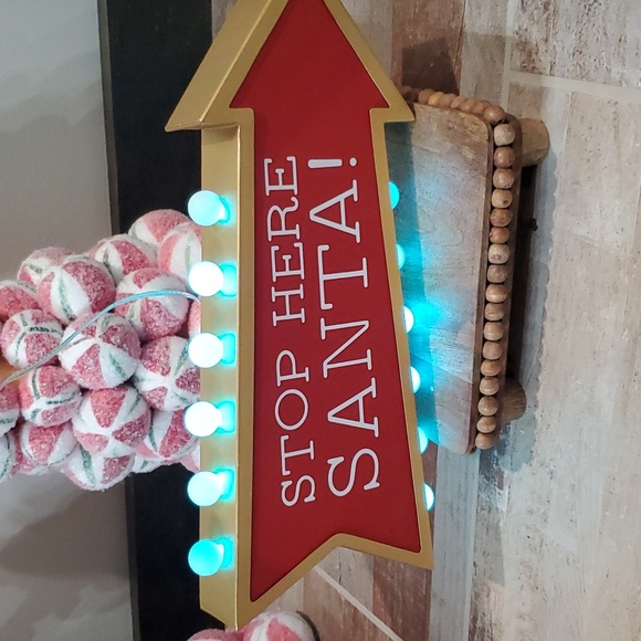 Santa Stop Here Marquee Sign-NWT - Picture 4 of 6